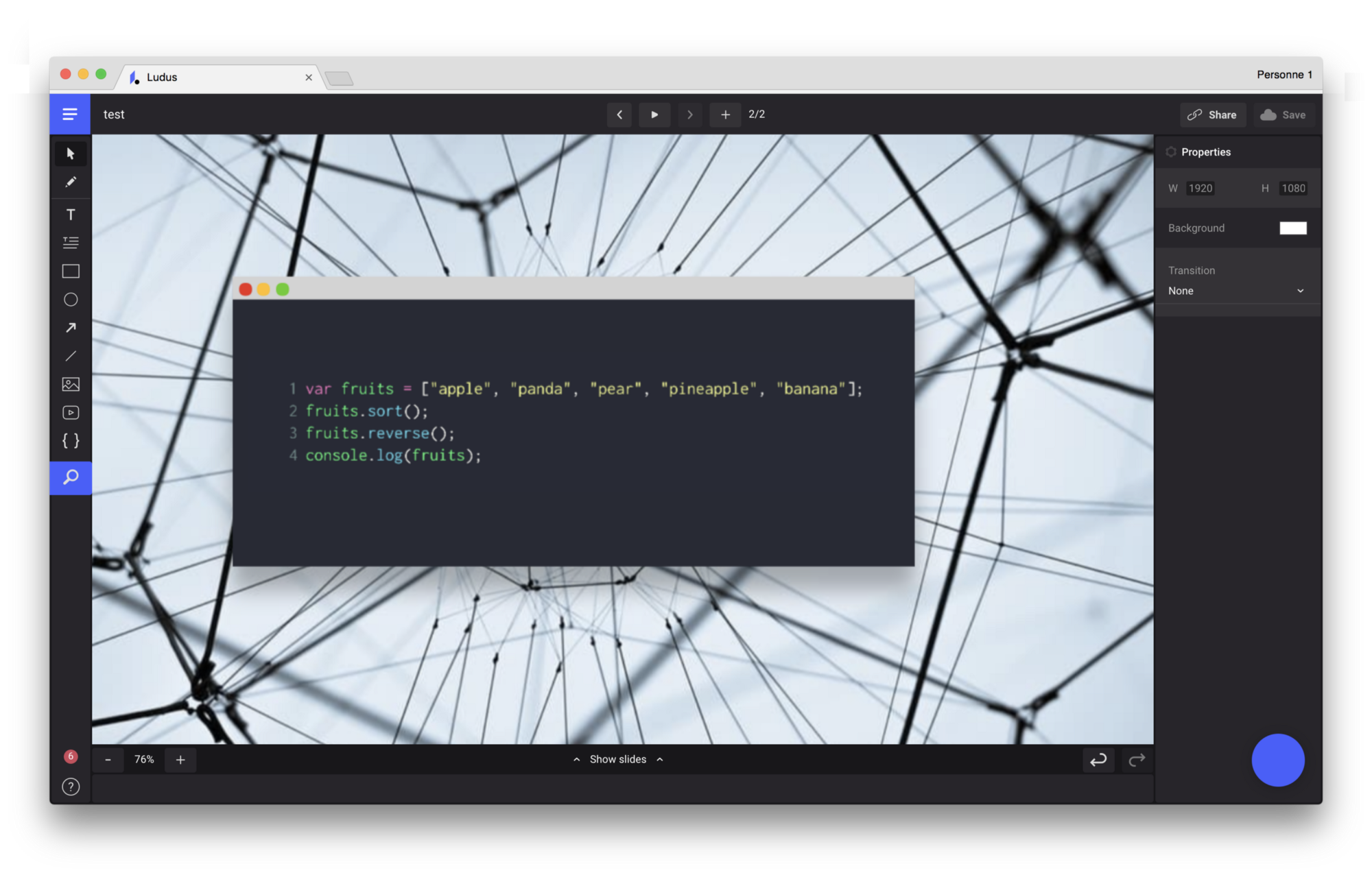 Ludus, the best presentation tool for developers