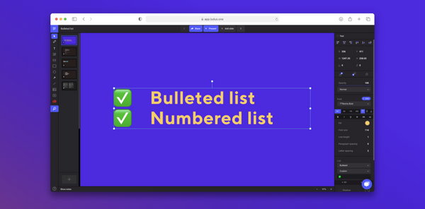 We changed our minds.
Bulleted lists are here.